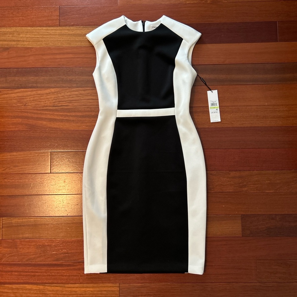 NWT Calvin Klein Colorblock Sleeveless Sheath Dress | Work | Business Wear